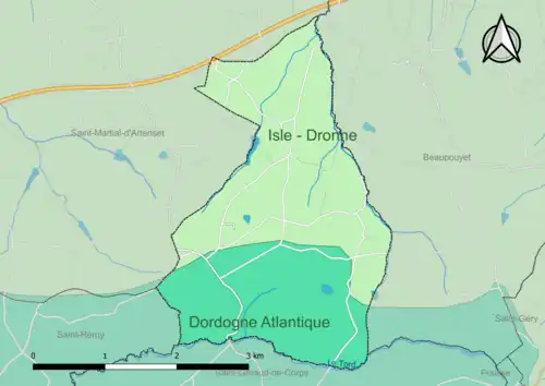 Carte en couleur présentant le(s) SAGE couvrant le territoire communal