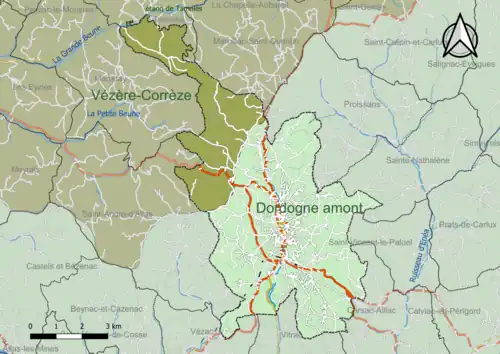 Carte en couleur présentant le(s) SAGE couvrant le territoire communal