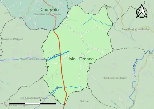 Carte en couleur présentant le(s) SAGE couvrant le territoire communal