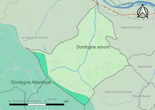 Carte en couleur présentant le(s) SAGE couvrant le territoire communal
