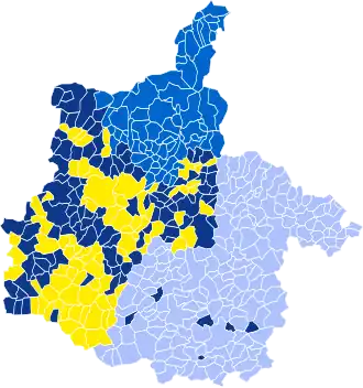 Nuance politique des candidats arrivés en tête dans chaque commune au 2e tour.