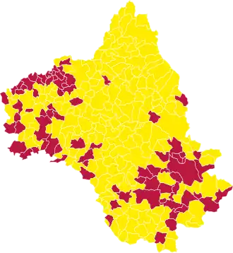 Nuance politique des candidats arrivés en tête dans chaque commune au 2e tour.