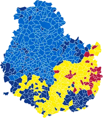 Nuance politique des candidats arrivés en tête dans chaque commune au 2e tour.