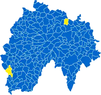 Nuance politique des candidats arrivés en tête dans chaque commune au 2e tour.