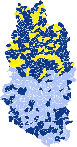 Nuance politique des candidats arrivés en tête dans chaque commune au 2e tour.