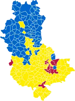 Nuance politique des candidats arrivés en tête dans chaque commune au 2e tour.