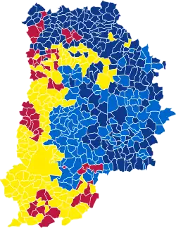 Nuance politique des candidats arrivés en tête dans chaque commune au 2e tour.