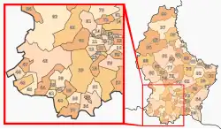 Carte des codes postaux par bureau de distribution.