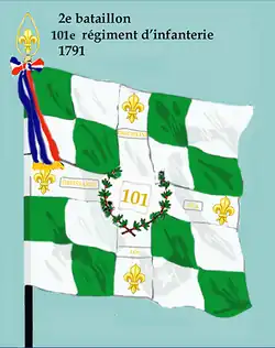 Drapeau du 2e bataillon du 101e régiment d'infanterie de ligne de 1791 à 1793