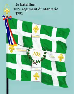 Drapeau du 2e&nbsp;bataillon du 102e&nbsp;régiment d'infanterie de ligne de 1791 à 1793