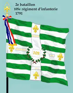 Drapeau du 2e bataillon du 105e régiment d'infanterie de ligne de 1791 à 1793