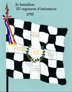 Drapeau du 2e bataillon du 12e régiment d'infanterie de ligne de 1793 à 1804