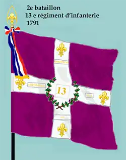Drapeau du 2e bataillon du 13e régiment d'infanterie de ligne de 1791 à 1793