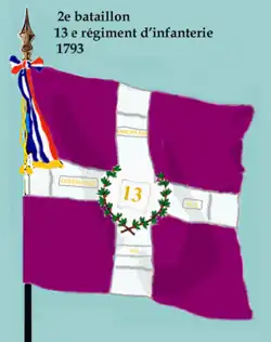 Drapeau du 2e bataillon du 13e régiment d'infanterie de ligne de 1793 à 1804