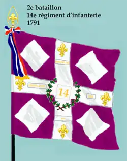 Drapeau du 2e&nbsp;bataillon du 14e&nbsp;régiment d'infanterie de ligne de 1791 à 1793