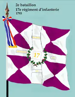 Drapeau du 2e bataillon du 17e régiment d'infanterie de ligne de 1793 à 1804