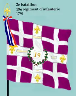 Drapeau du 2e&nbsp;bataillon du 19e&nbsp;régiment d'infanterie de ligne de 1791 à 1793