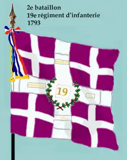 Drapeau du 2e&nbsp;bataillon du 19e&nbsp;régiment d'infanterie de ligne de 1793 à 1804