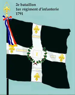 Drapeau du 2e bataillon du 1er régiment d'infanterie de ligne de 1791 à 1793