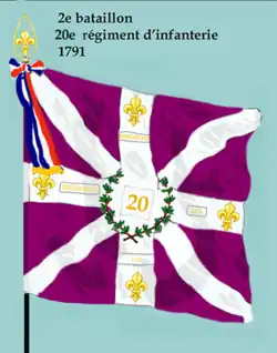 Drapeau du 2e&nbsp;bataillon du 20e&nbsp;régiment d'infanterie de ligne de 1791 à 1793