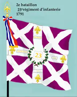 Drapeau du 2e bataillon du 23e régiment d'infanterie de ligne de 1791 à 1793
