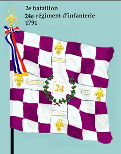 Drapeau du 2e&nbsp;bataillon du 24e&nbsp;régiment d'infanterie de ligne de 1791 à 1793
