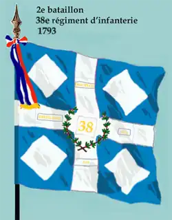 Drapeau du 2e bataillon du 38e régiment d'infanterie de ligne de 1793 à 1794