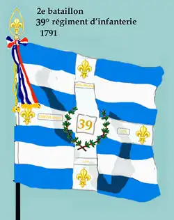 Drapeau du 2e bataillon du 39e régiment d'infanterie de ligne de 1791 à 1793