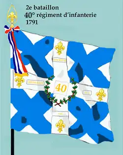 Drapeau du 2e bataillon du 40e régiment d'infanterie de ligne de 1791 à 1793