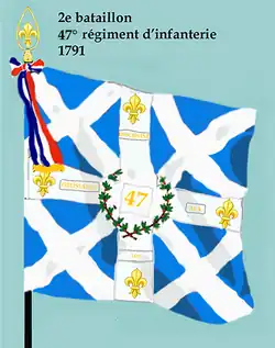 Drapeau du 2e&nbsp;bataillon du 47e&nbsp;régiment d'infanterie de ligne de 1791 à 1793.