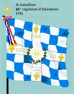 Drapeau du 2e bataillon du 48e régiment d'infanterie de ligne de 1791 à 1793
