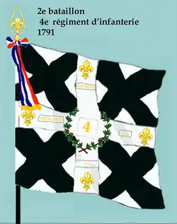 Drapeau du 2e bataillon du 4e régiment d'infanterie de ligne de 1791 à 1793