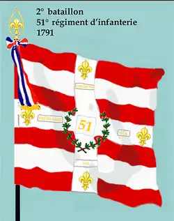 Drapeau du 2e&nbsp;bataillon du 51e&nbsp;régiment d'infanterie de ligne de 1791 à 1793
