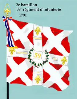 Drapeau du 2e bataillon du 59e régiment d'infanterie de ligne de 1791 à 1793