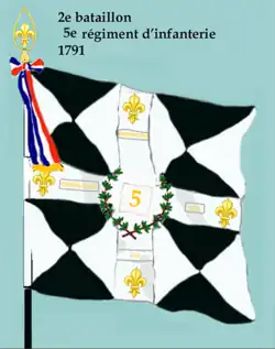 Drapeau du 2e&nbsp;bataillon du 5e&nbsp;régiment d'infanterie de ligne de 1791 à 1793