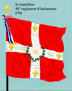 Drapeau du 2e&nbsp;bataillon du 61e&nbsp;régiment d'infanterie de ligne de 1791 à 1793