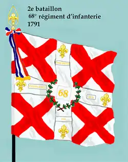 Drapeau du 2e bataillon du 68e régiment d'infanterie de ligne de 1791 à 1793