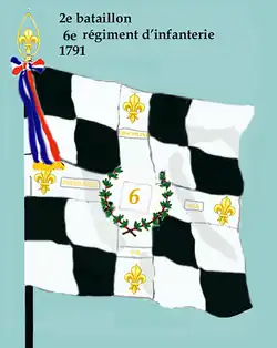 Drapeau du 2e bataillon du 6e régiment d'infanterie de ligne de 1791 à 1793