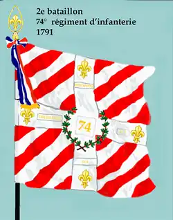 Drapeau du 2e bataillon du 74e régiment d'infanterie de ligne de 1791 à 1793