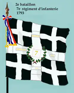 Drapeau du 2e bataillon du 7e régiment d'infanterie de ligne de 1793 à 1804