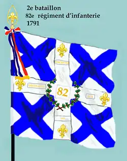 Drapeau du 2e&nbsp;bataillon du 82e&nbsp;régiment d'infanterie de ligne de 1791 à 1793.