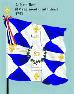 Drapeau du 2e&nbsp;bataillon du 83e&nbsp;régiment d'infanterie ci-devant Foix de 1791 à 1793