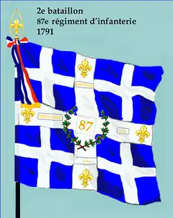 Drapeau du 2e bataillon du 87e régiment d'infanterie de ligne de 1791 à 1793
