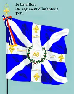 Drapeau du 2e bataillon du 88e régiment d'infanterie de ligne de 1791 à 1793