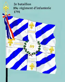 Drapeau du 2e bataillon du 89e régiment d'infanterie de ligne de 1791 à 1793