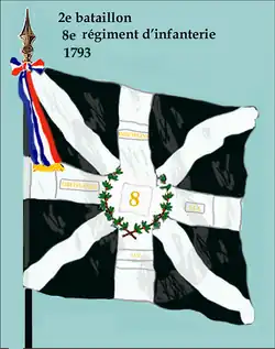 Drapeau de 2e&nbsp;bataillon en 1793 (sans de fleurs de lys royale)