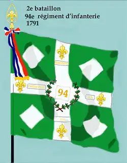 Drapeau du 2e&nbsp;bataillon du 94e&nbsp;régiment d'infanterie de ligne de 1791 à 1793