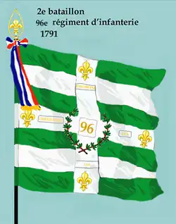 Drapeau du 2e bataillon du 96e régiment d'infanterie de ligne de 1791 à 1793
