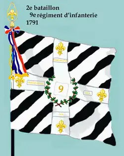 Drapeau du 2e&nbsp;bataillon du 9e&nbsp;régiment d'infanterie de ligne de 1791 à 1793