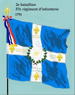 Drapeau du 2e&nbsp;bataillon du 37e&nbsp;régiment d'infanterie de ligne de 1791 à 1793